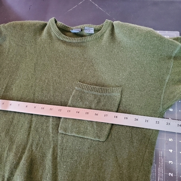 Vintage 90s Liz Wear Lambs Wool Green Pullover Long Sleeve Sweater Size Large - Picture 9 of 9